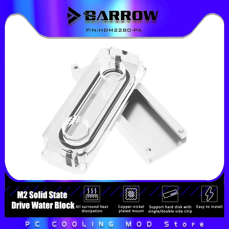 

Barrow M2 SSD Water Block 2280 22110 PCIE SATA M.2 M2 Solid State Drive HDD Cooler HDM2280-PA