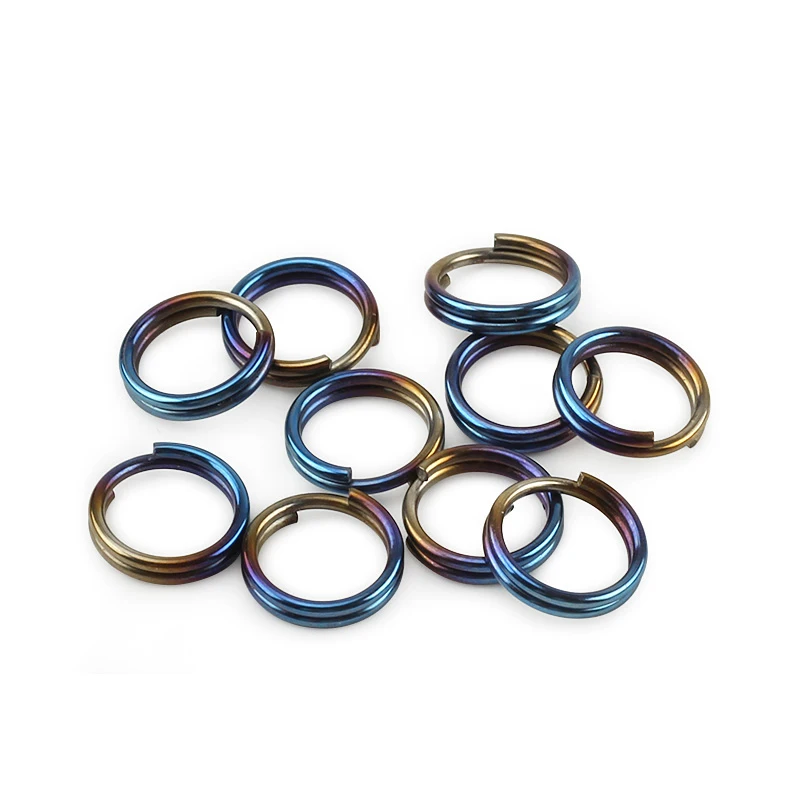 Premium Titanium Alloy Key Ring Making Accessories - 10 Pack (10mm, 12mm, 14mm)