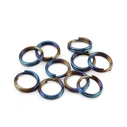 Premium Titanium Alloy Key Ring Making Accessories - 10 Pack (10mm, 12mm, 14mm) - 10mm (Bluing)