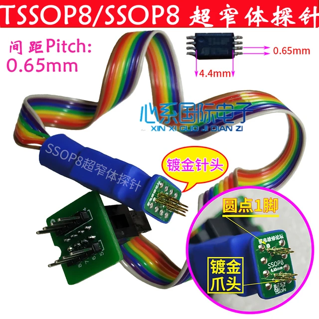 Ssop8 Chip Szonda Vonal Tssop8 Online Burning Clamp Tesztbilincs-Égő Bázis Olvasóírási