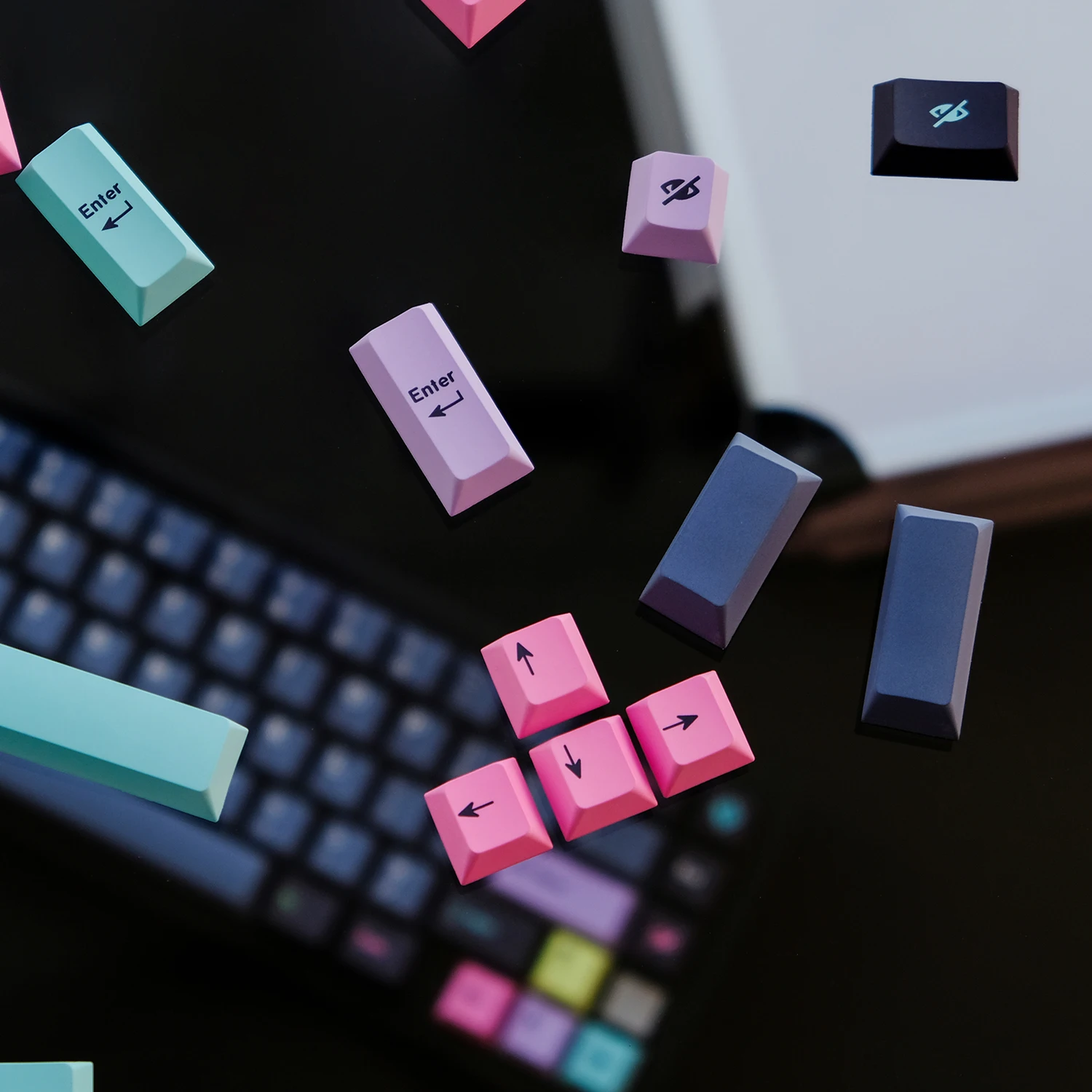 Gmk Dracula Keycaps Pbt Tintura Subbed Perfil Cereja Keycap com Iso Enter 6.25 7u Barra de Espaço Conjunto - Imagem 2