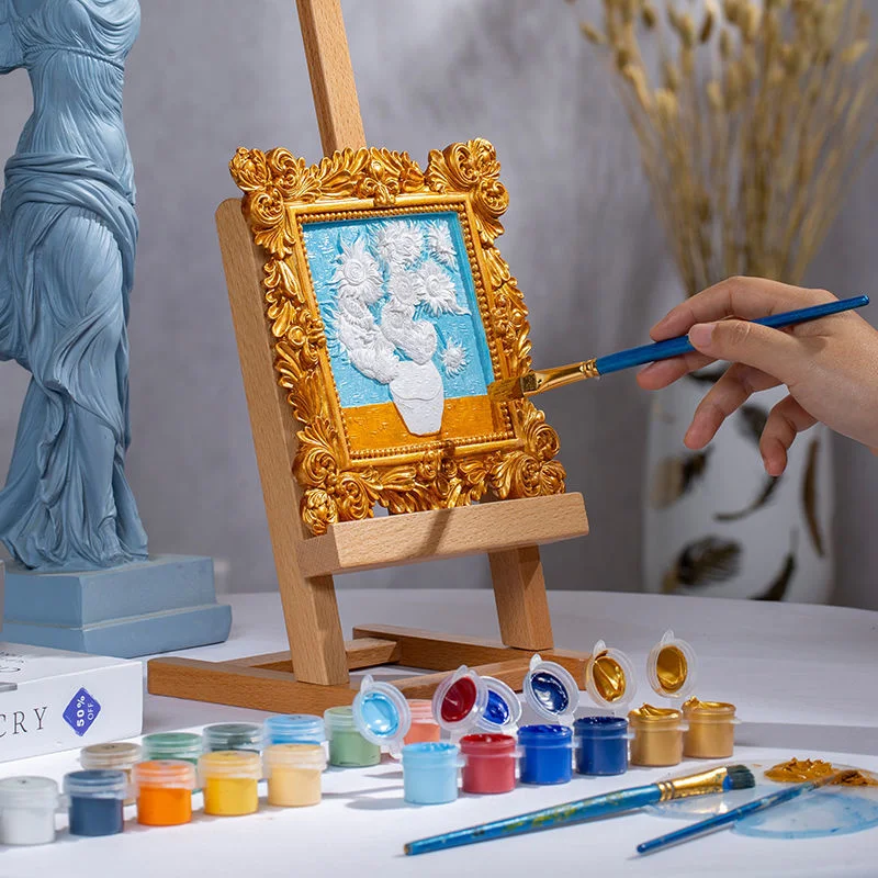 Small-size 3D Relief Hand-painted Oil Painting DIY Filling And Coloring Digital Painting Desktop Decoration