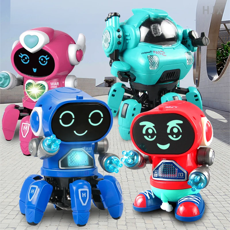Robot Da Ballo Elettrici Per Bambini Per Bambini Giocattolo Rock Light Music Educazione Precoce Walking Hot Seller Toys Ragazzi Ragazze Babys Toddlers
