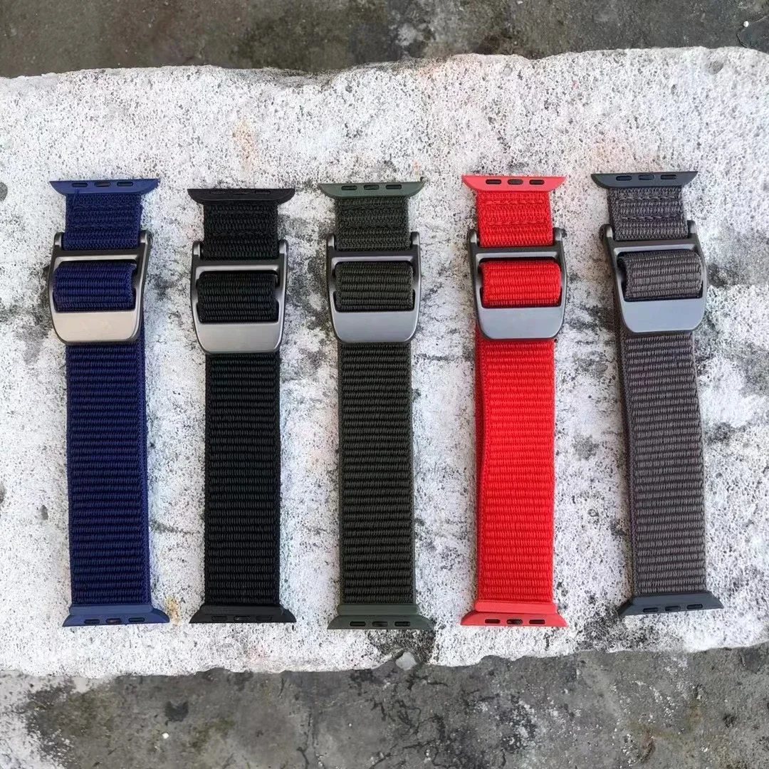 애플 워치용 나일론 루프 밴드, 울트라 2 49mm 45mm 44mm 스포츠 통기성 팔찌 밴드, 아이워치 9 8 7 6 5 4 SE 42mm 41mm 40mm