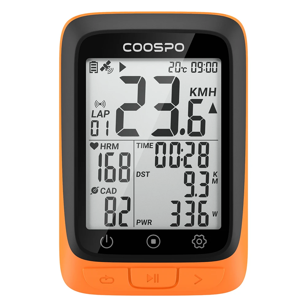 

COOSPO BC107 GPS Bike Computer Wireless Odometer Speedometer, Support Heart Rate Monitor, Sync to Strava, Waterproof