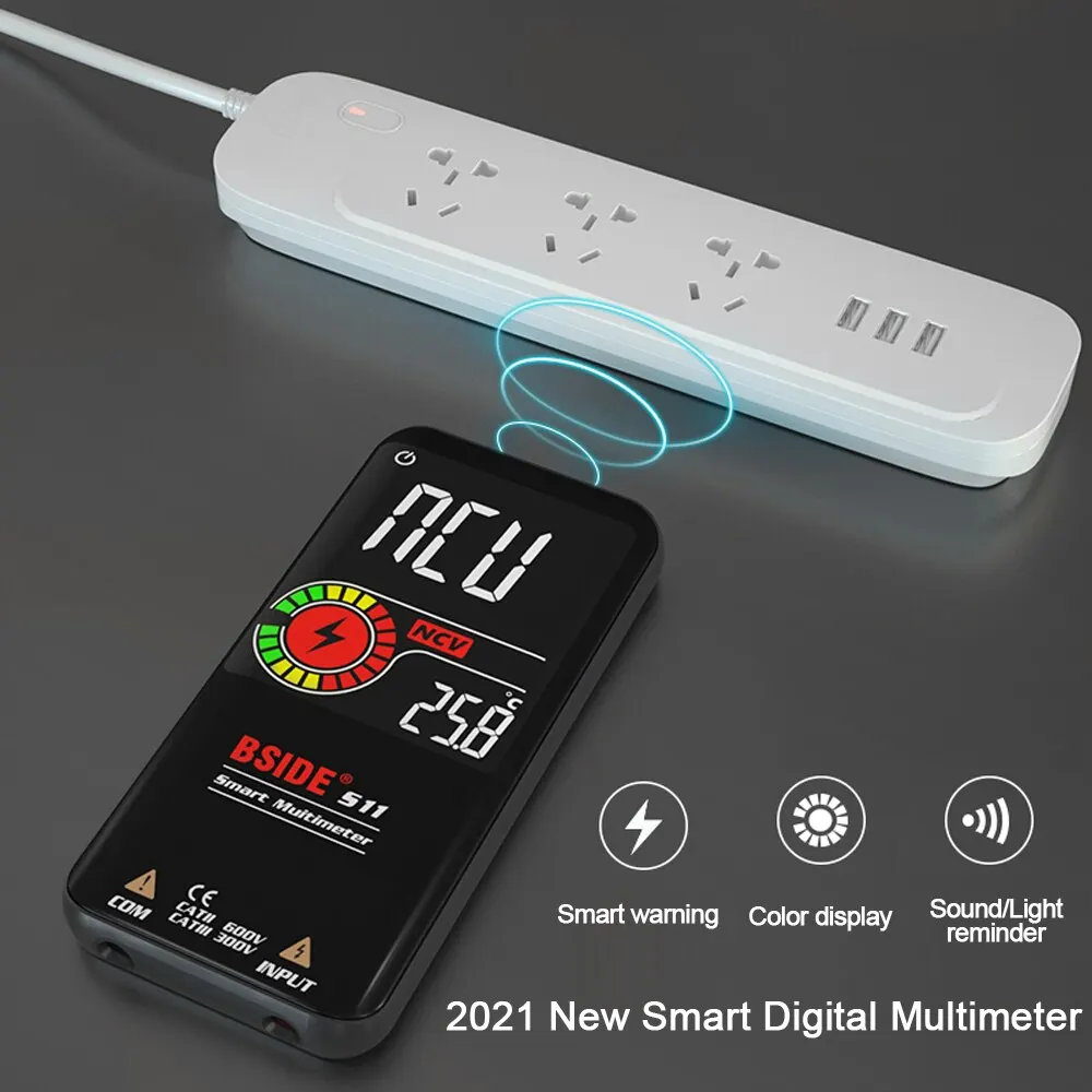 BSIDE S11 Multimeter Digital penguji listrik pintar T-RMS pengisi daya USB DC AC tegangan Ohm Hz NCV Multitester profesional - AliExpress