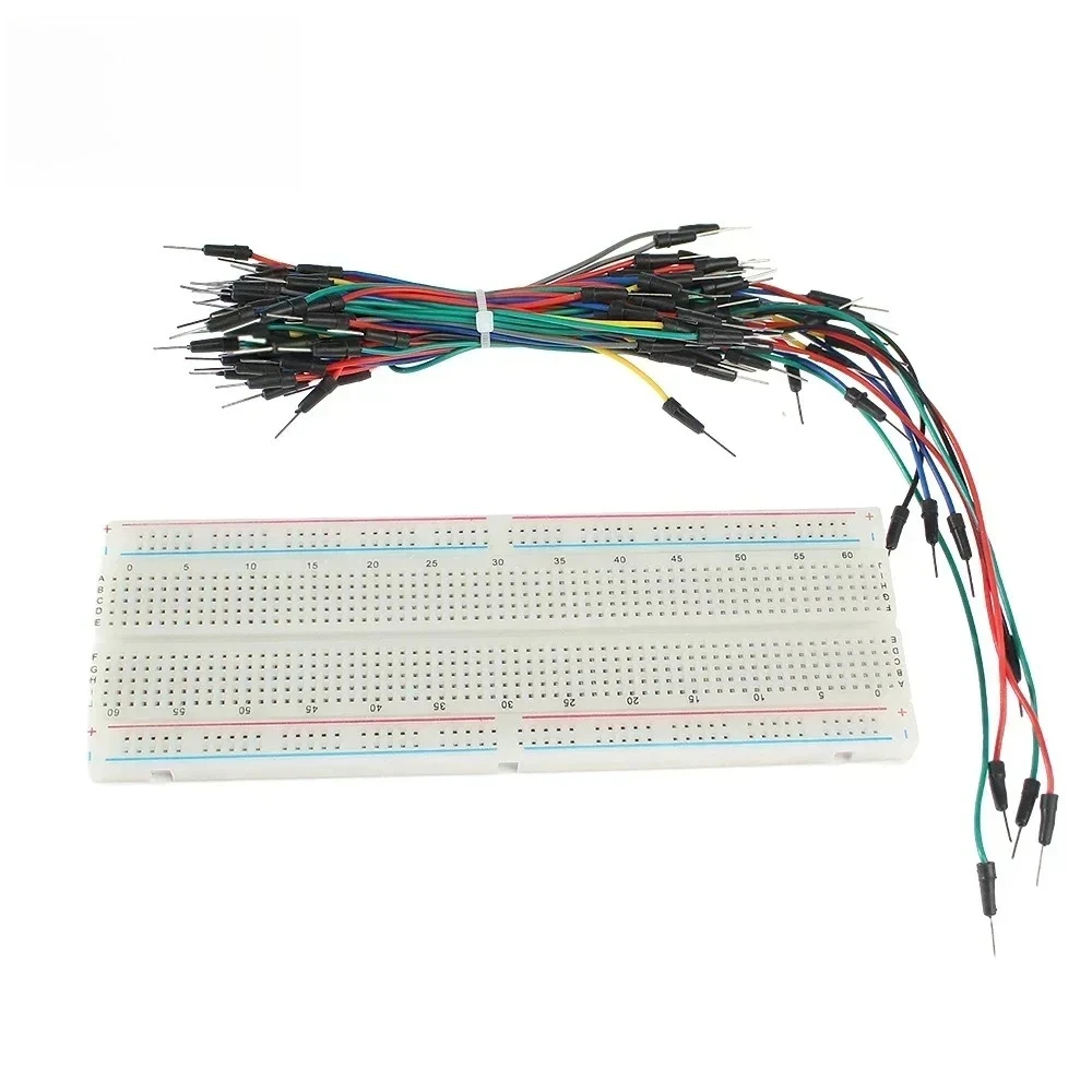 400 830 Points MB-102 Solderless PCB Breadboard 65 Jumper Wires for Arduino Circuit DIY Kit
