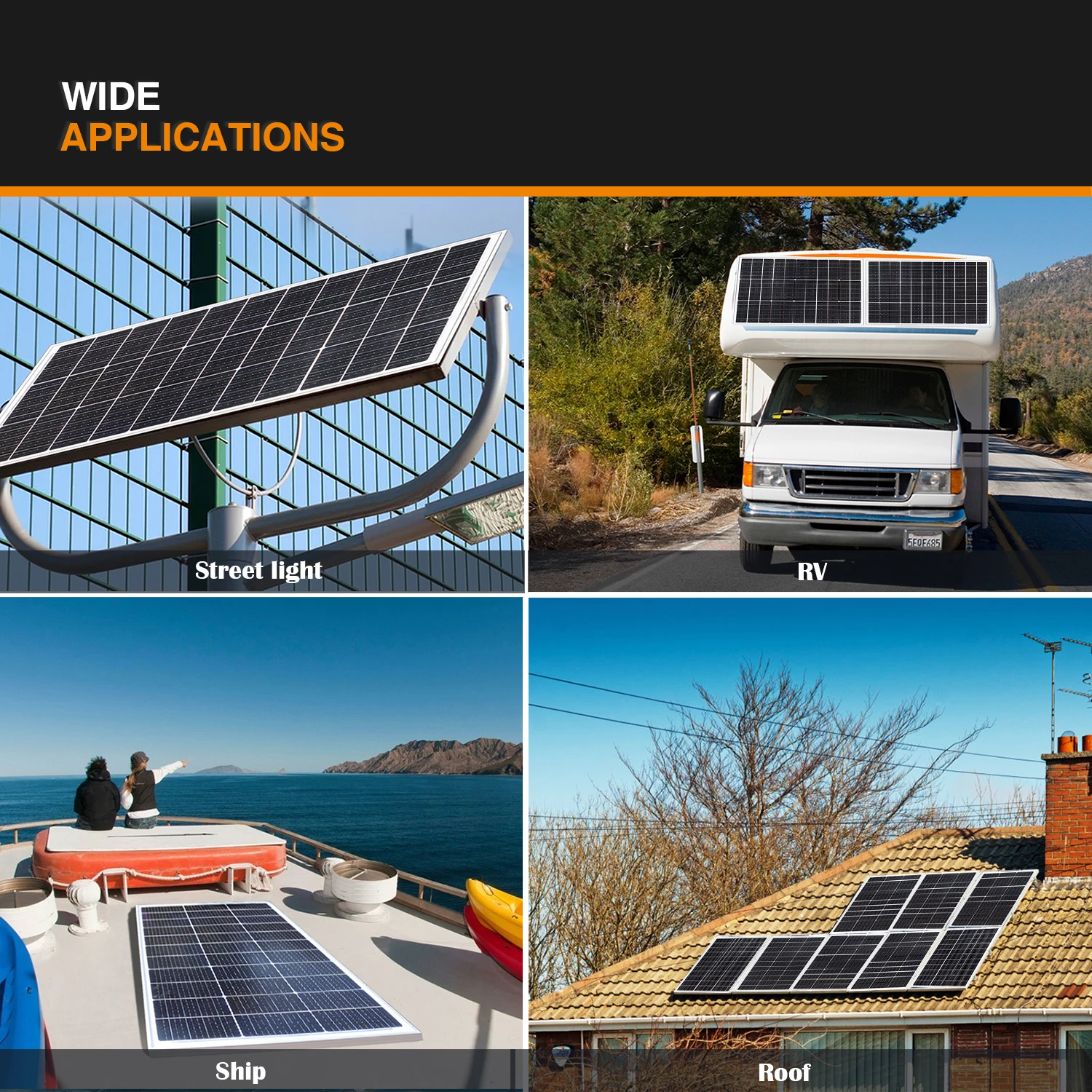 200w 150w 80w 30w 12v starres Solarpanel gehärtetes Glas Aluminium rahmen Home System Camper Yacht 12V Batterie ladegerät dhl Freeship