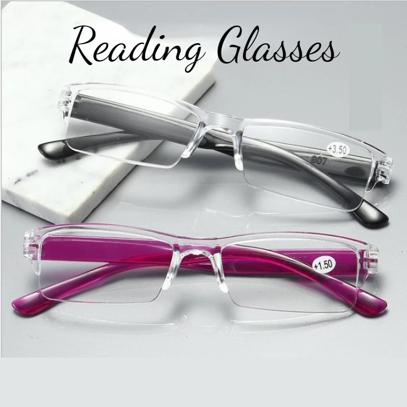 Transparent Reading Glasses for Women Men Rectangle Small Frame