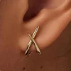 LATS Trendy Gold Color Cross Stud Earrings for Women Dainty Simple Minimalist Earring Fashion Jewelry Party Gifts Wholesale 1