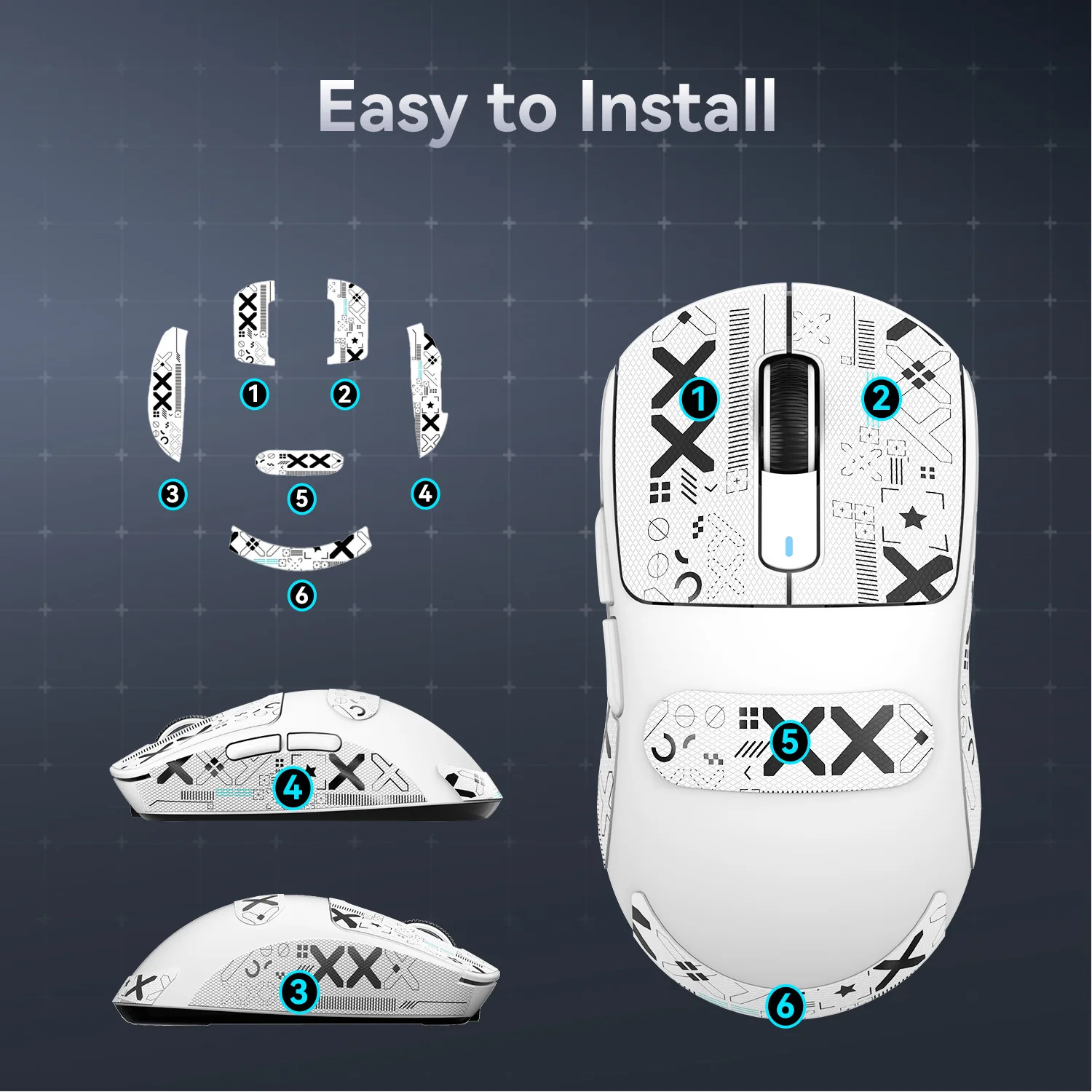 Bande Grip Antidérapante Pour Souris De Jeu - Avec Kit De Nettoyage, Absorption Transpiration, Confort Longue Durée
