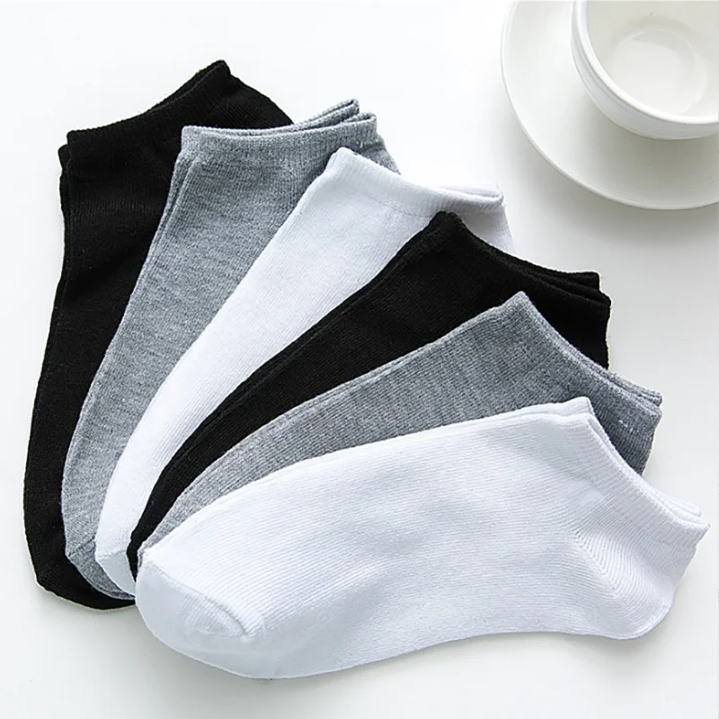 

5 Pairs Men Women Socks Low Cut Breathable Polyester Boat Sock Solid Color Comfortable Ankle Casual White Black Summer