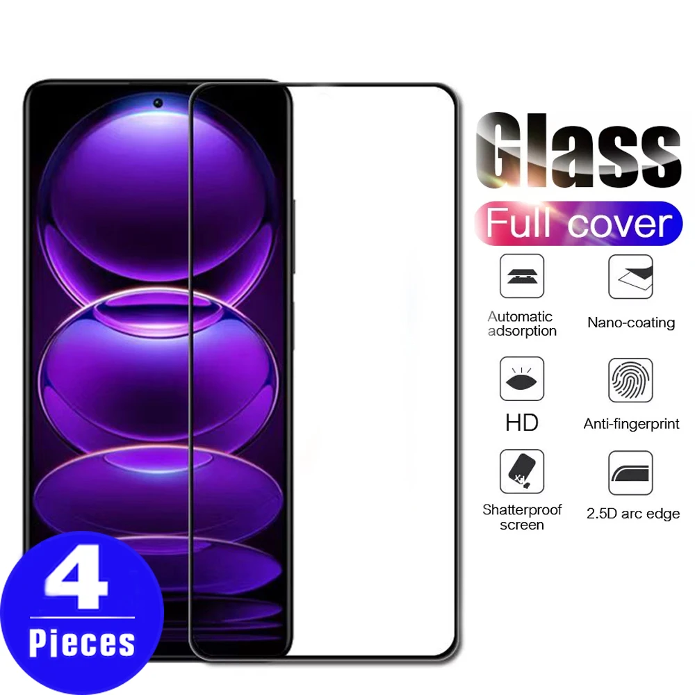 

4Pcs phone screen protector For Redmi note 12 pro plus Speed 11 SE 4G 11R 11S 11T 11E Discovery Turbo Tempered glass full cover