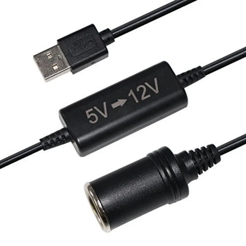 유선 자동 부스트 컨버터 어댑터 5V USB 포트 12V 자동차 시가 라이터 소켓 전원 코드 변압기 케이블 전원 공급 장치
