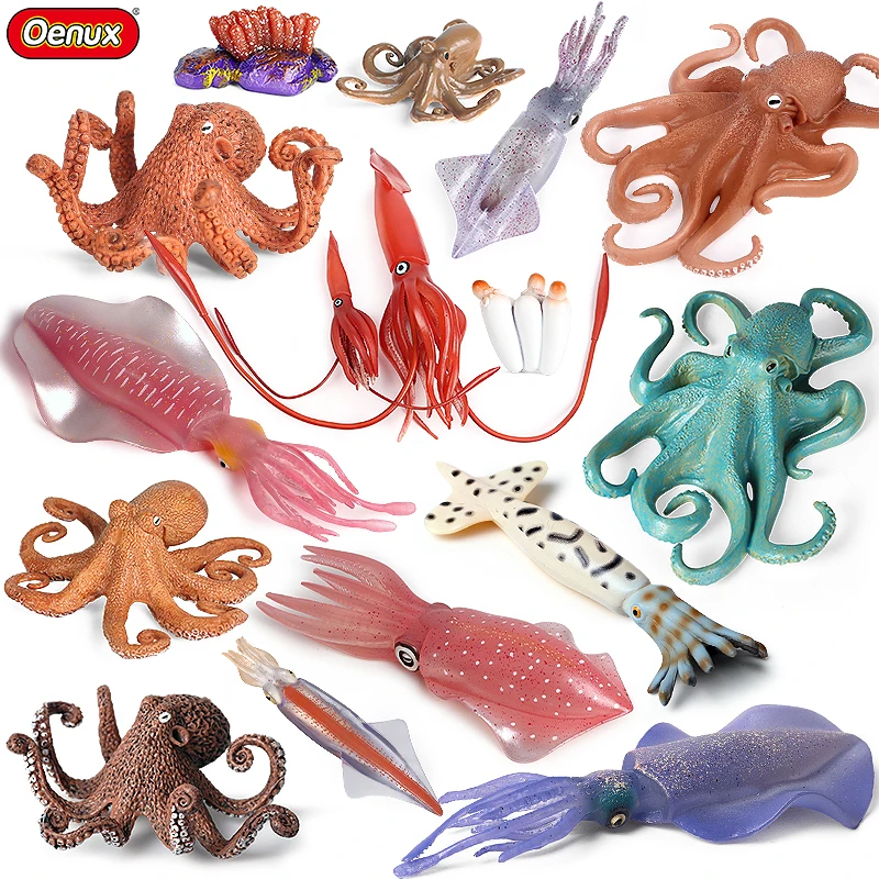 Figurines Animaux Marins Simulation TPR Caoutchouc Poulpe