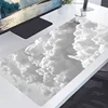 Sunshine White Cloud Gaming mouse pad, 2mm thick sewn Border smooth rubber mouse pad, 31.49 x 11.81 inches, portable desktop pad 3