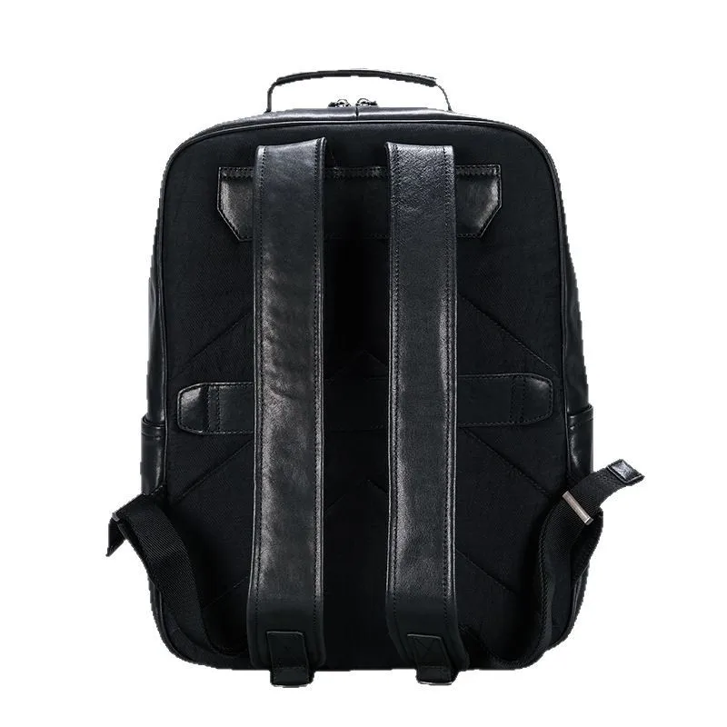 New Genuine Leather Backpack Men Large Capacity Top Grain Casual Travel Korean Style Trendy Business Backpack