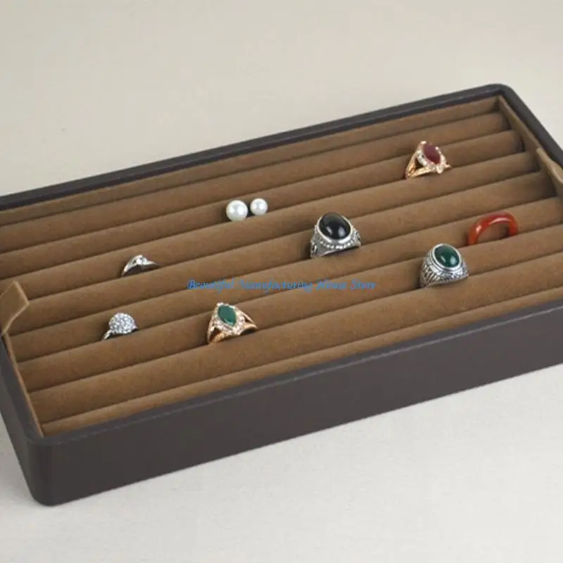E56A Dekorativer Leder-Schmuck-Aufbewahrungskoffer, Truhen-Aufbewahrungsorganisatoren mit Schubladen mit eleganten Stilen für – Detail 10