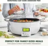 Smart Electric 6QT Skillet Pot,Sear Saute Stir-Fry and Cook Rice, Healthy Ceramic Nonstick and Dishwasher Safe Parts, Easy 3