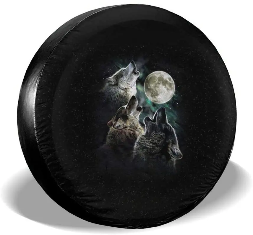 

Foruidea Wolf Moon Spare Tire Cover Waterproof Dust-Proof UV Sun Wheel Tire Cover Fit for Jeep