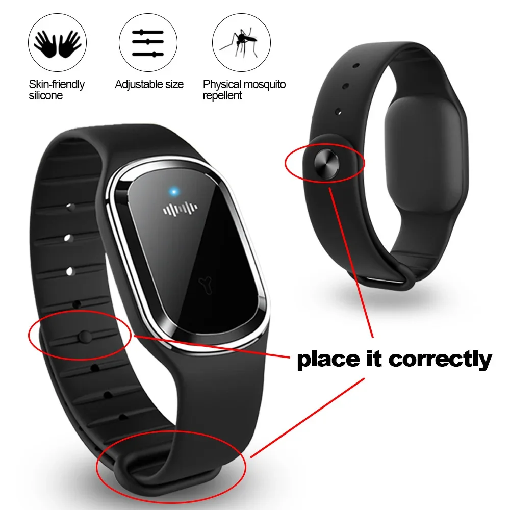 Ultrasonic Mosquito Repellent Bracelet Adult Kids Anti Mosquito Killer Pest Insect Drive Wristband USB Charging Watch Repellents