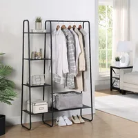 Freestanding Clothes Garment and Accessories, Organizer Closet Rack (BLK) 2
