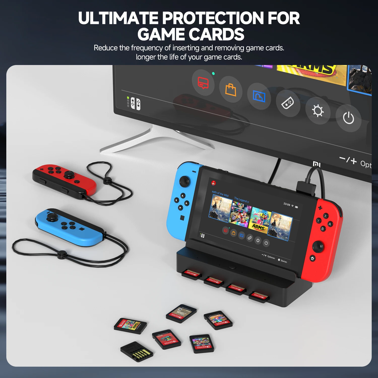 Switch tv Docking Station em Base Adaptadora de Comutação 4k Hdmi Suporte de Carregamento tipo c Oled Portátil Slot para Jogos 100w - Imagem 2