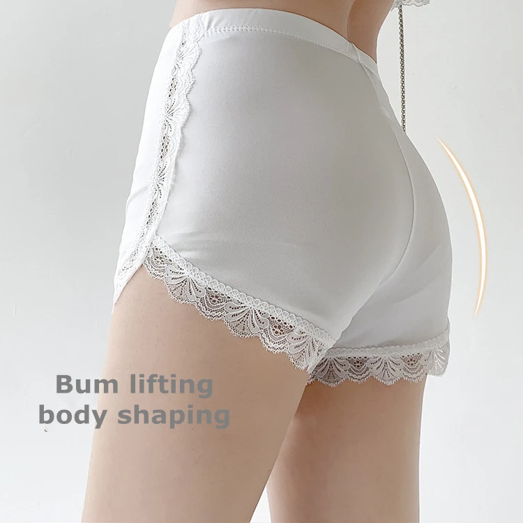 Fashion Womens Adult Girls Smooth Silky Elastic White Trimmed Booty Shorts  Shorts