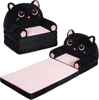 Comfy Toddler Chair for Reading and Napping, for Boys and Girls (Black & Pink Kitty) 2