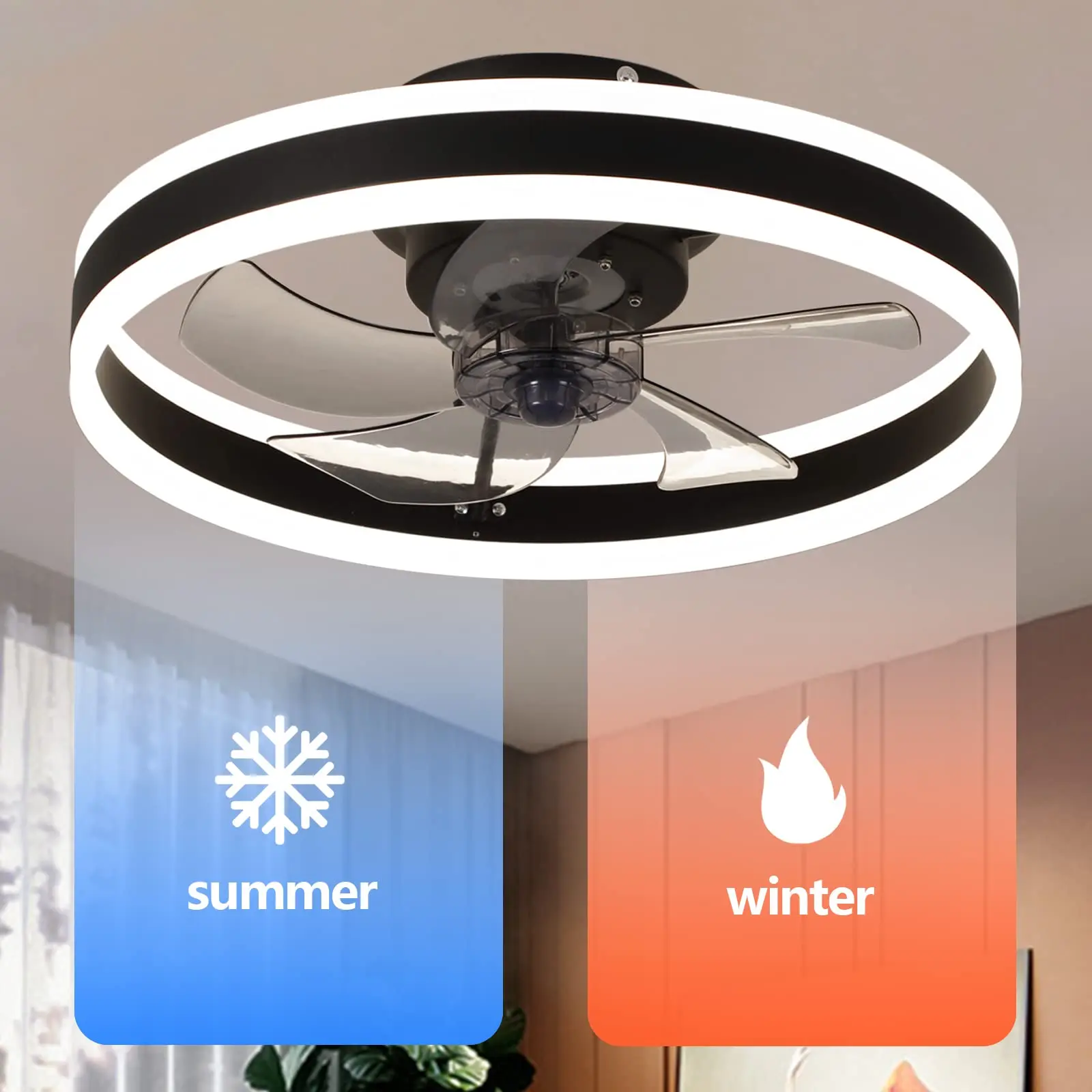 Modern Ceiling Fan (With Lighting) Silent LED Dimmable Ceiling Fan (With Remote Control) for Bedroom Study Dining Room, 1
