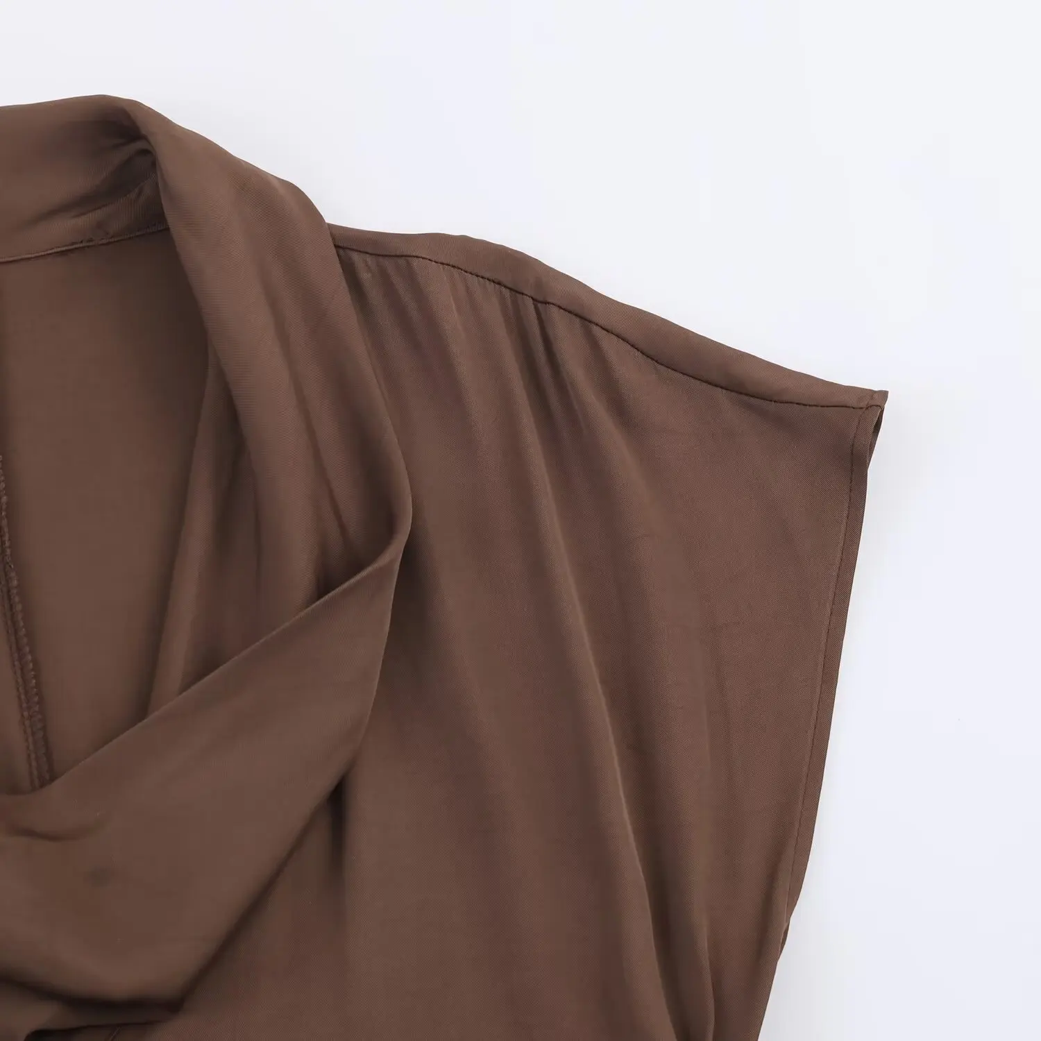 Women Elegant Solid Skirt With Hammer Pleated Collar Slim Fit Midi Long Dress With Belt Metal Sheet Fashion For Date Party Dress