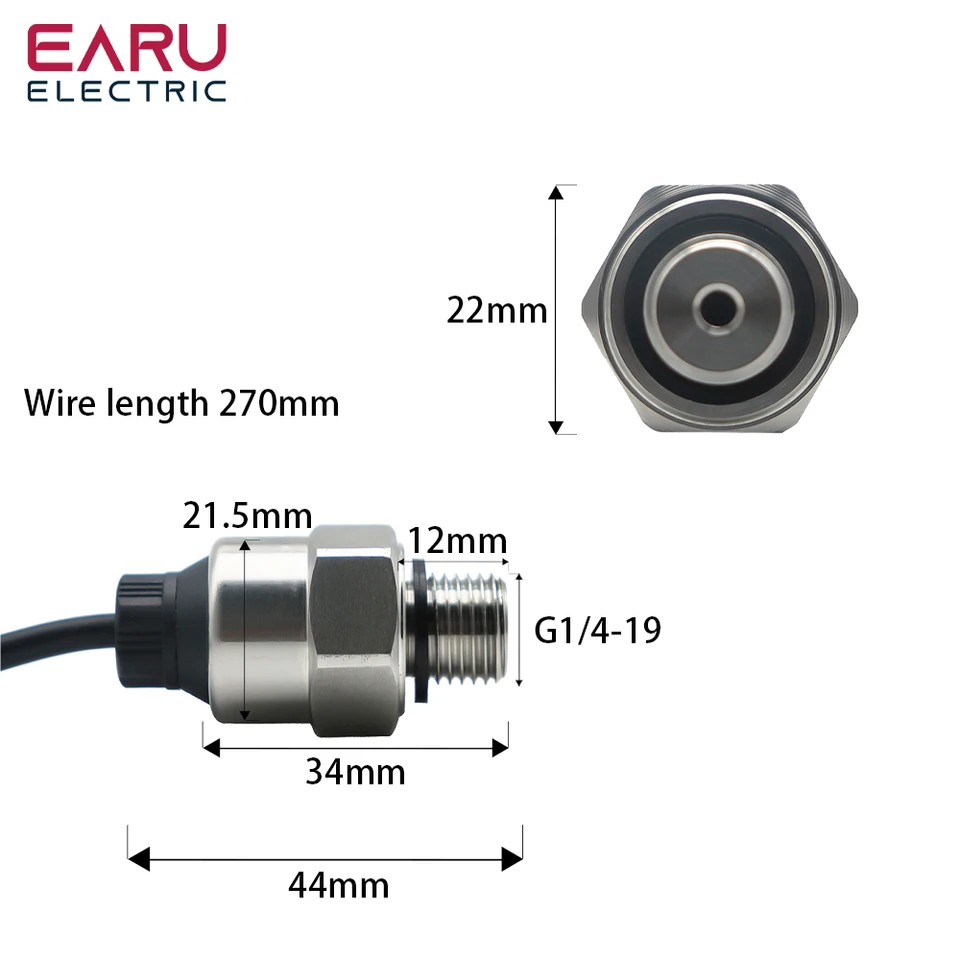 Sensore Di Pressione G1/4 Con Uscita 5V - Per Olio, Benzina, Gas E Acqua | Campo 0-150 PSI