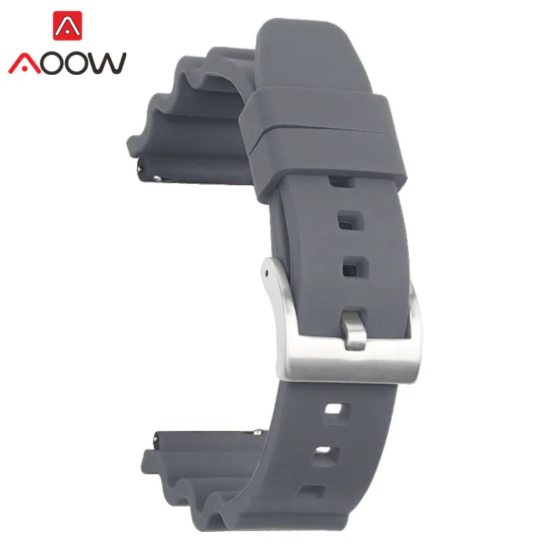 Silicone Sport Waterproof Diving Watch Band - Quick Release Rubber Strap, 20mm/22mm