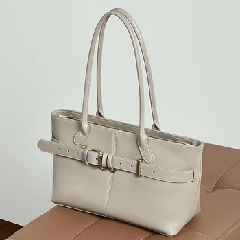 Cowhide Leather Shoulder Bags For Women 2026 Luxury Design Top Handbags