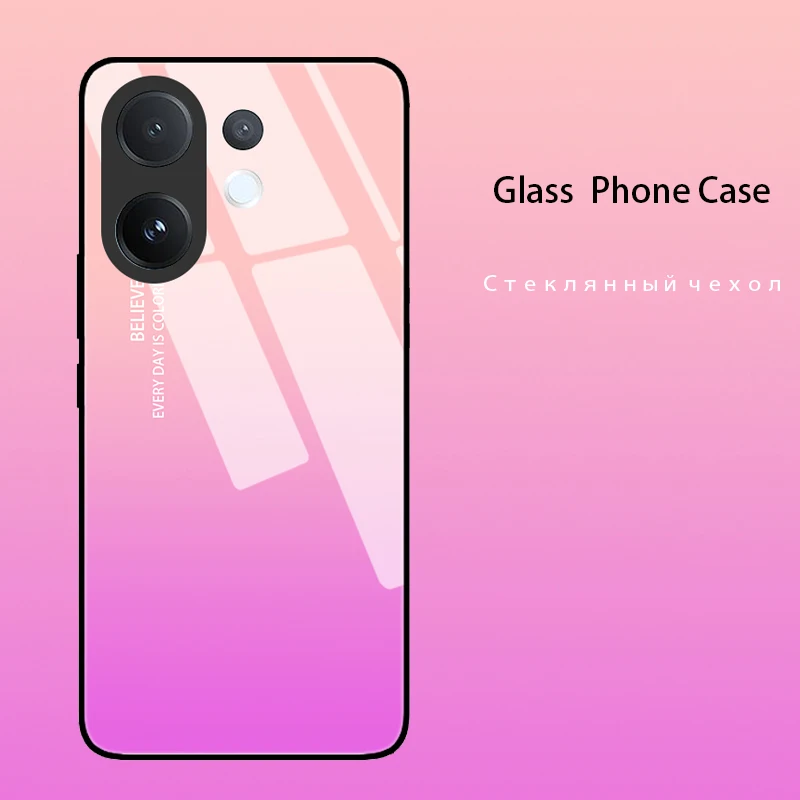 Luxury Tempered Glass Phone Case with Hard PC Bumper
