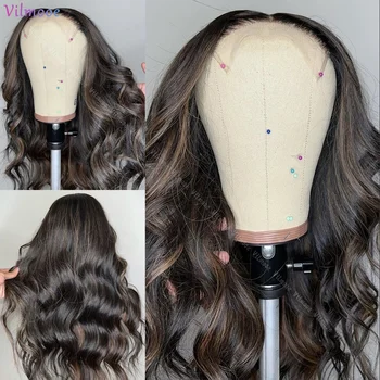 Silk Base Wig Highlight Lace Frontal Wig Human Hair Honey Blonde Highlight Wig Human Hair Lace Front 13x4 Silk Top Wigs Prepluck