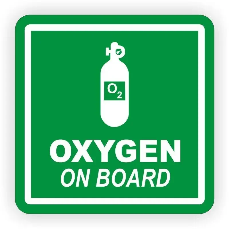 O2 Sign Medical Official Medical Oxygen Sign: The Essential Vinyl Decal for Safe Transport and ...