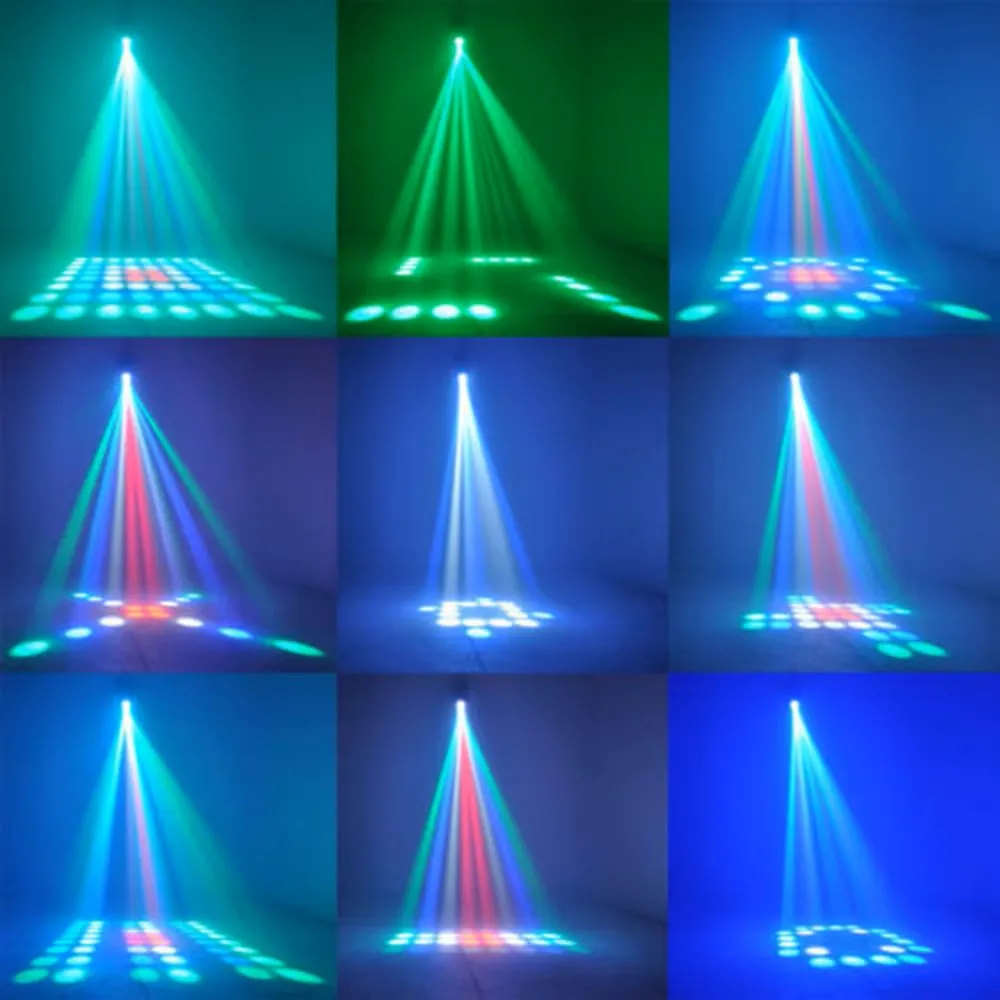 128 LED Gobo Lights Sound Control RGB Birthday Party Wedding Holiday Lights Stage Bar DJ Disco Lights Audience Ambient Lights