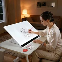 Bloc de dessin LED A3, trois niveaux de luminosité réglables, lumière LED pour animation et peinture, cadeau éducatif, bloc-notes lumineux réglable pour les arts. 2