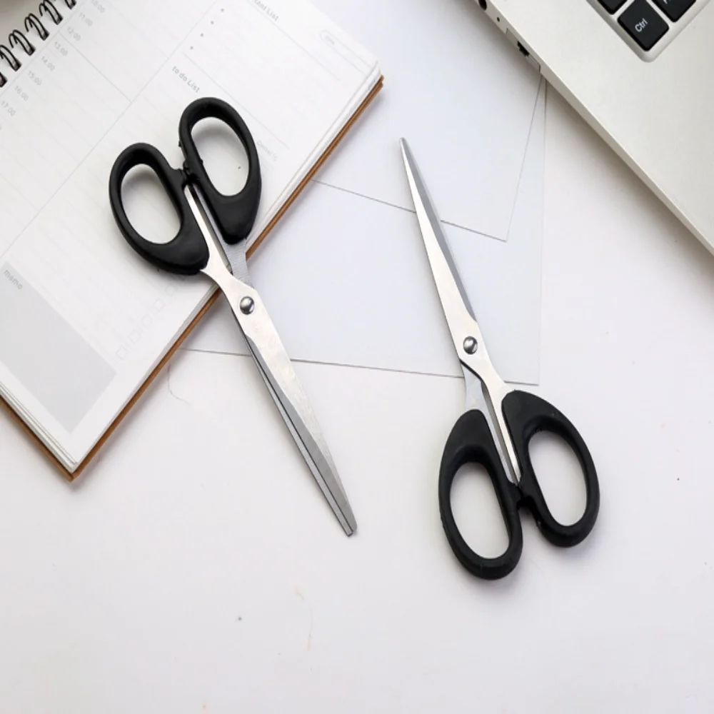 Office scissors Stainless steel small, medium and large black multi-purpose household scissors Student handmade Paper Cuttings - 2