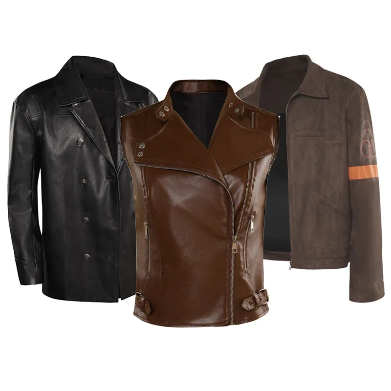 

The Walking Dead Negan Cosplay Costume PU Coat Jacket Outfits Boys Men Women Casual Wear Halloween Carnival Party Disguise Suit