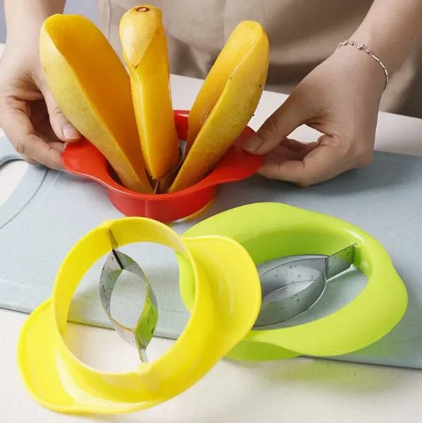1PC Stainless Steel Mango Slicer Creative Fruit Kitchen Gadget Accessories Peach Slicer Peeler Tool Home Peeling Quick Gadgets