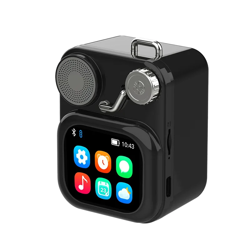 Nuevo Altavoz Bluetooth Inalámbrico de Metal Retro, Altavoz Portátil para Fiestas, Mini Altavoz Inteligente para Karaoke con Pantalla Táctil IPS