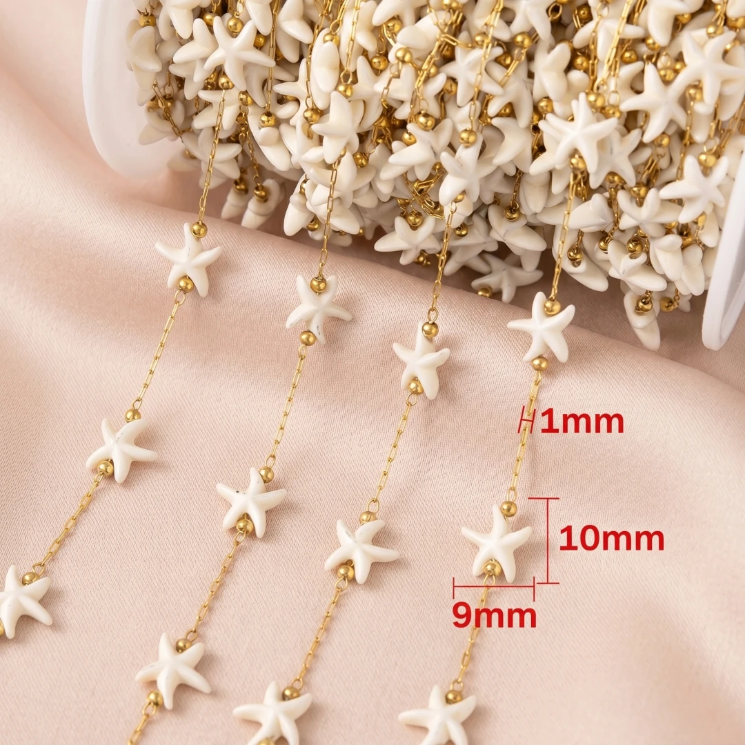 1-Meter Stainless Steel Bohemian Turtle Star Chain