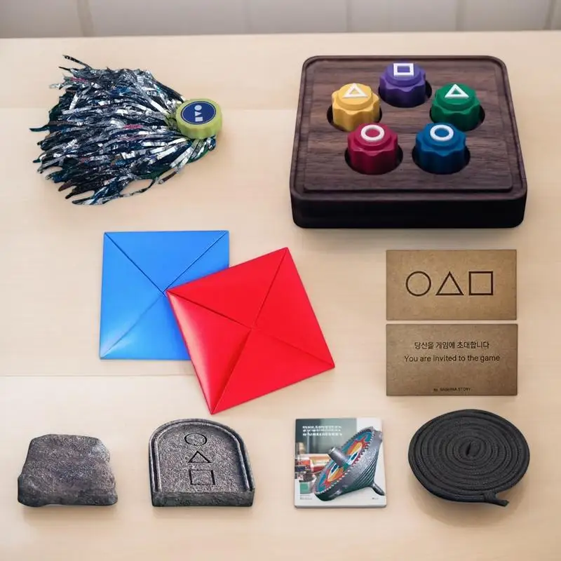 Korean Folk Game Sets Dice Party Game Props Square Circl-e Triangle Family Stone Catching Props Gonggi Jack Set For Kid