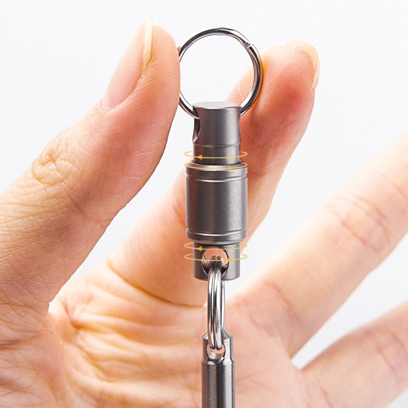 Titanium Quick Release Keychain with Rotary Universal Joint and EDC Quick Hang Buckle - Super Lightweight