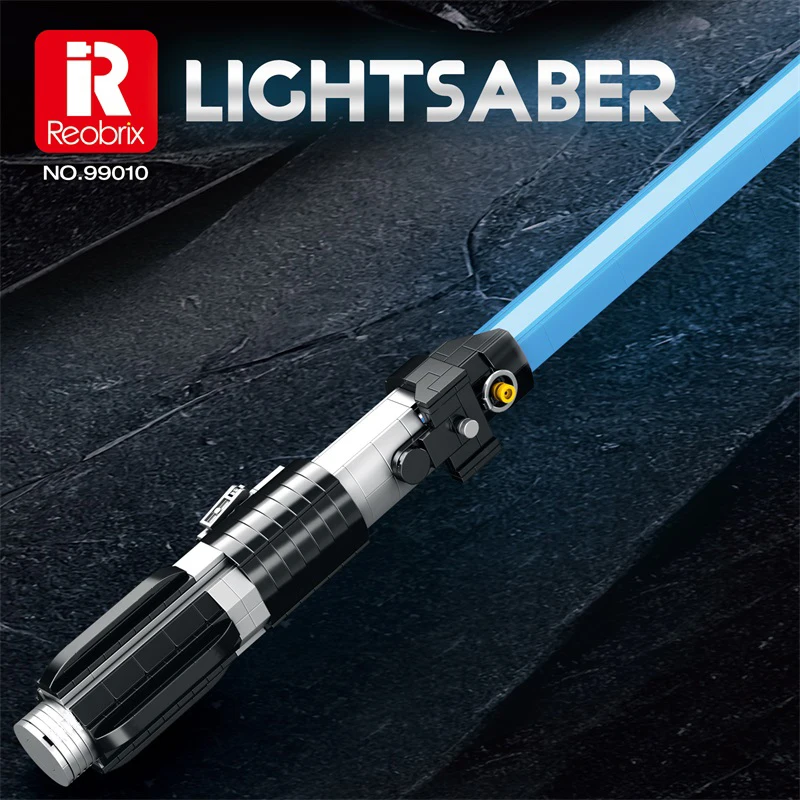

Building Blocks white lightsaber playable with luminous effect equipped with bracket original ornament Brick Toys for boys
