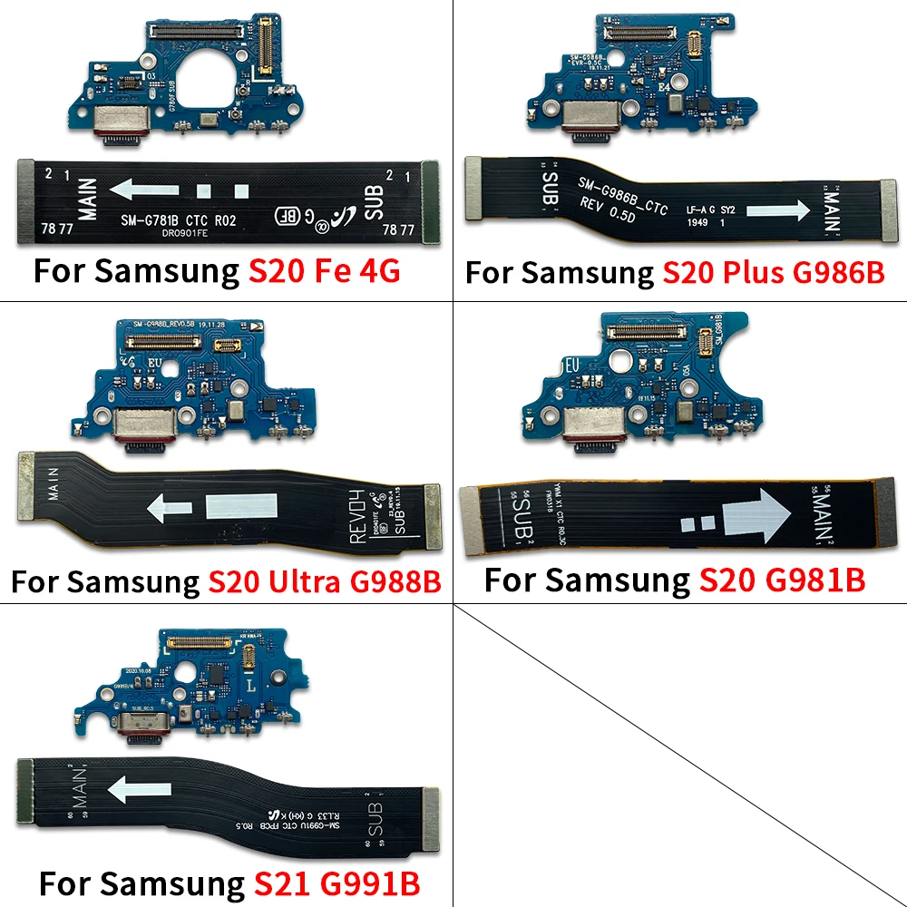 

NEW For Samsung S20 Fe 4G G780 S20 Plus Ultra G981B G986B USB Charging Port Dock Board Connector Main Motherboard Flex Cable