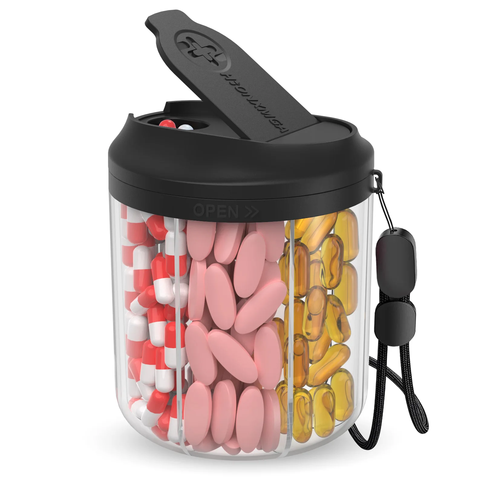 Deluxe Anti-Mix Travel Pill Organizer with Labels – Portable Weekly Supplement Case