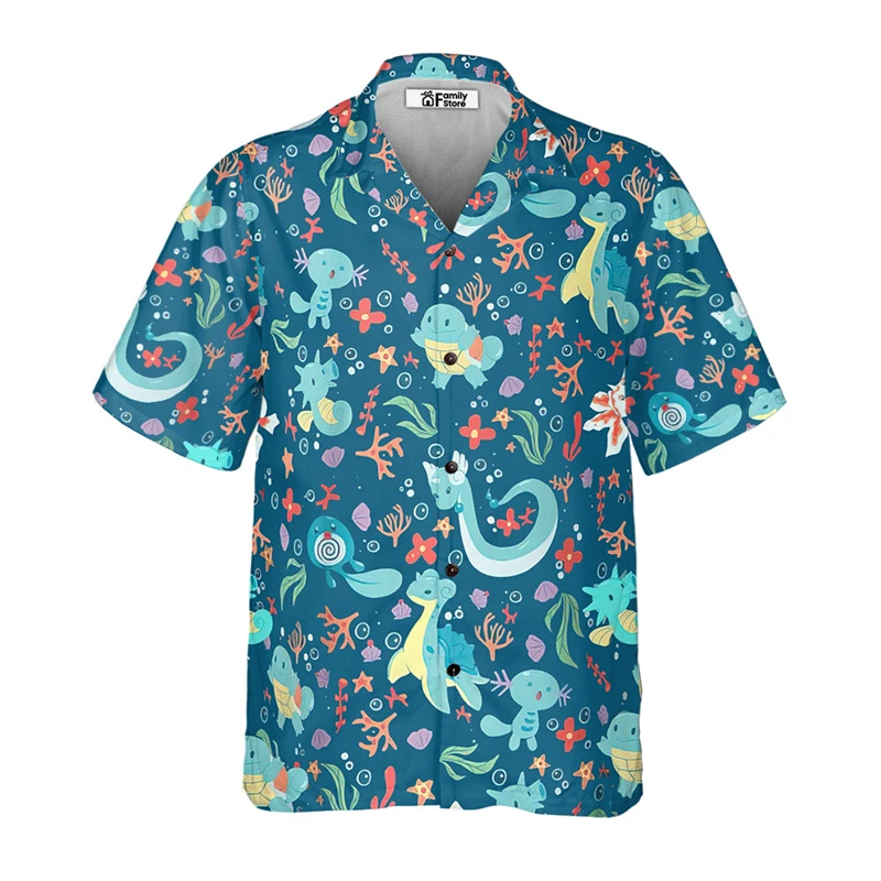 Hawaii Funny Shirt For Men 3d Print Summer Loose Hawaiian Beach Tops Casual Short Sleeve Lapel Blouse Streetwear Male Clothes hawaiian shirt